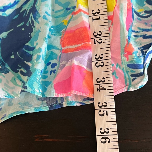 Auth,Lilly Pulitzer,Tunic Dress Pocket Cotton Voile Resort  Coastal Print,Size M - Picture 7 of 9